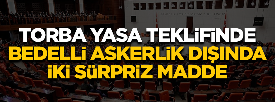 Torba yasada 2 sürpriz madde