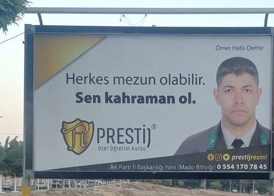 Şehit Halisdemir’i reklamlarında kullandılar