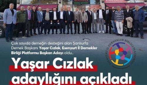 YAŞAR CIZLAK İL DERNEKLER BİRLİĞİ BAŞKANLIĞINA ADAYLIĞINI AÇIKLADI