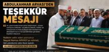 ABDULKAHHAR ARVASİ TEŞEKKÜR ETTİ