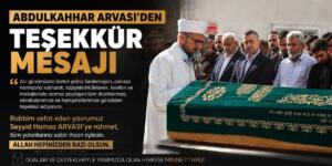 ABDULKAHHAR ARVASİ TEŞEKKÜR ETTİ