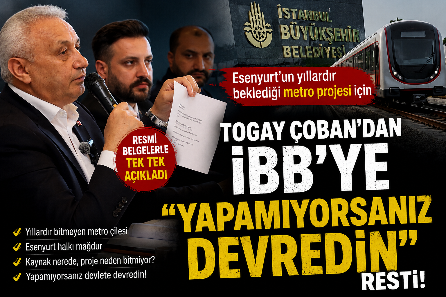 Togay Çoban’dan İBB’ye ‘Yapamıyorsanız Devredin’ Resti